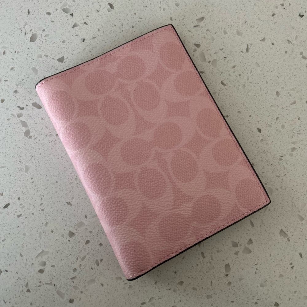 coach powder pink passport card case  / ships same or next day